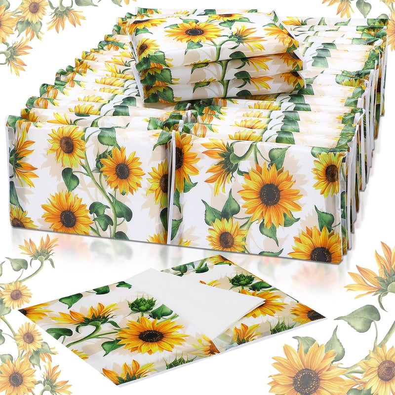 PerKoop 100 Packs Travel Size Tissues Disposable Pocket Facial Tissues Bulk for Travel Wedding Guest School Wallet Purse Home Supplies, 1000 Sheets 3 Ply(Sunflower) - Image 1
